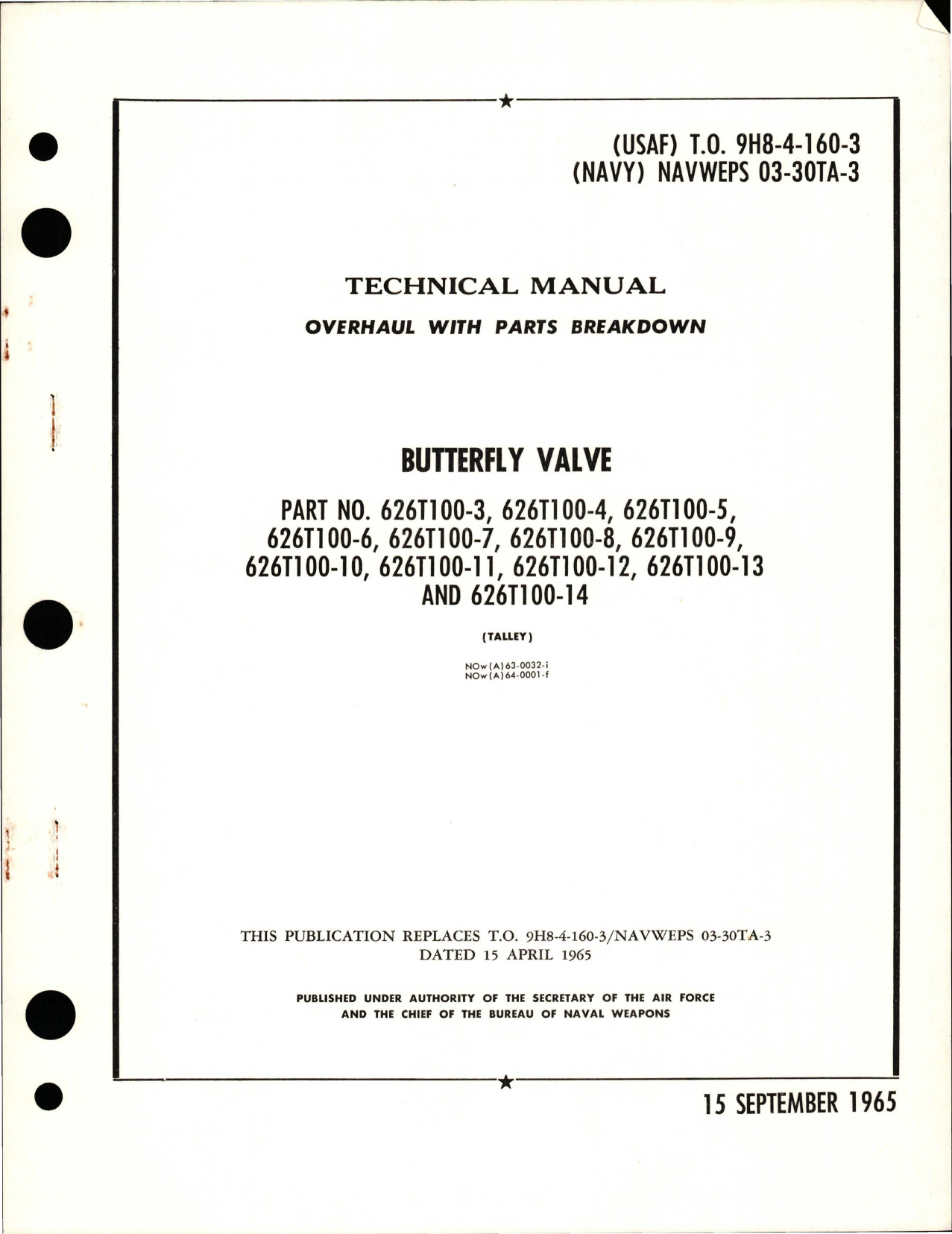 Sample page 1 from AirCorps Library document: Overhaul with Parts Breakdown for Butterfly Valve