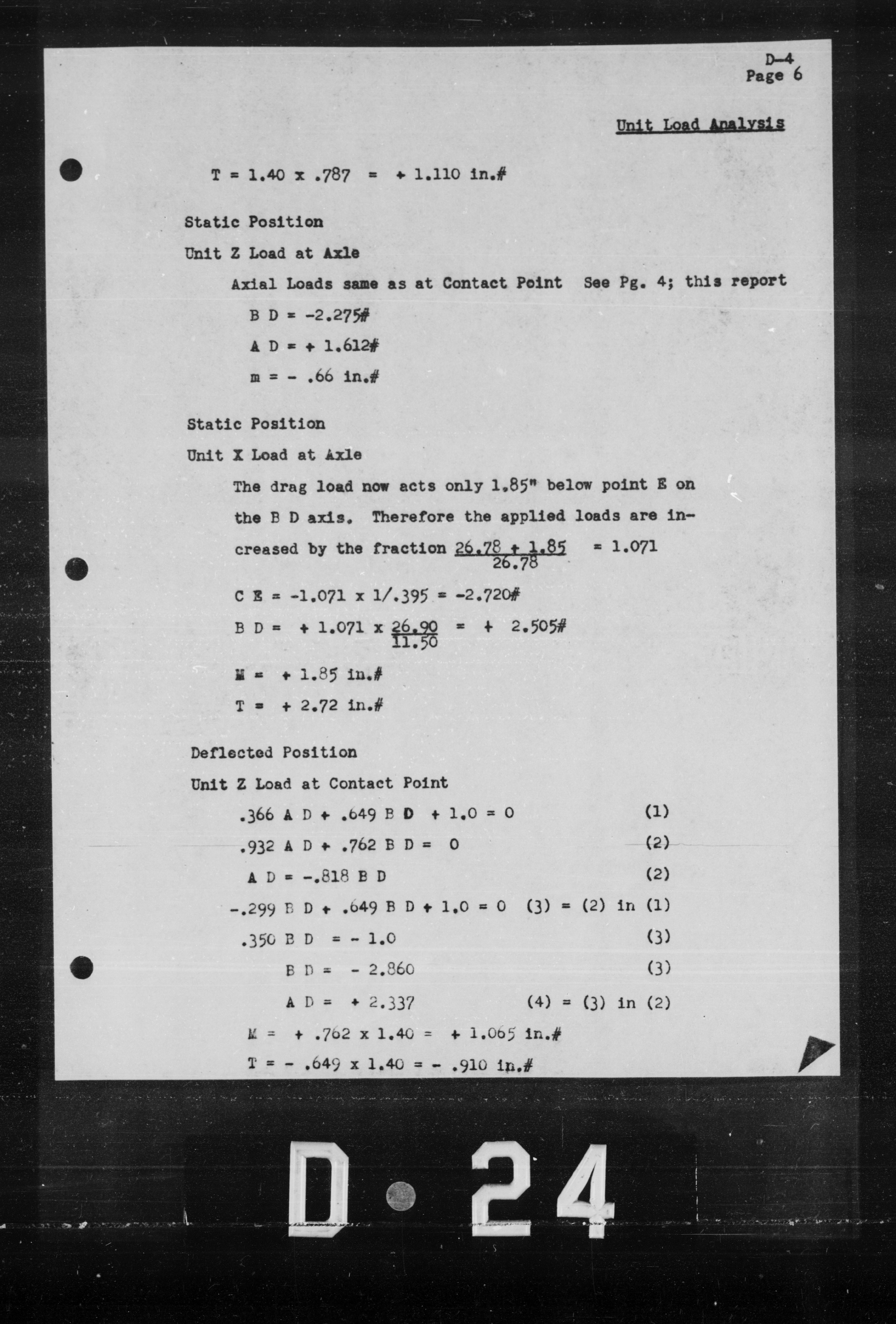 Sample page 9 from AirCorps Library document: Landing Gear Analysis for Model D