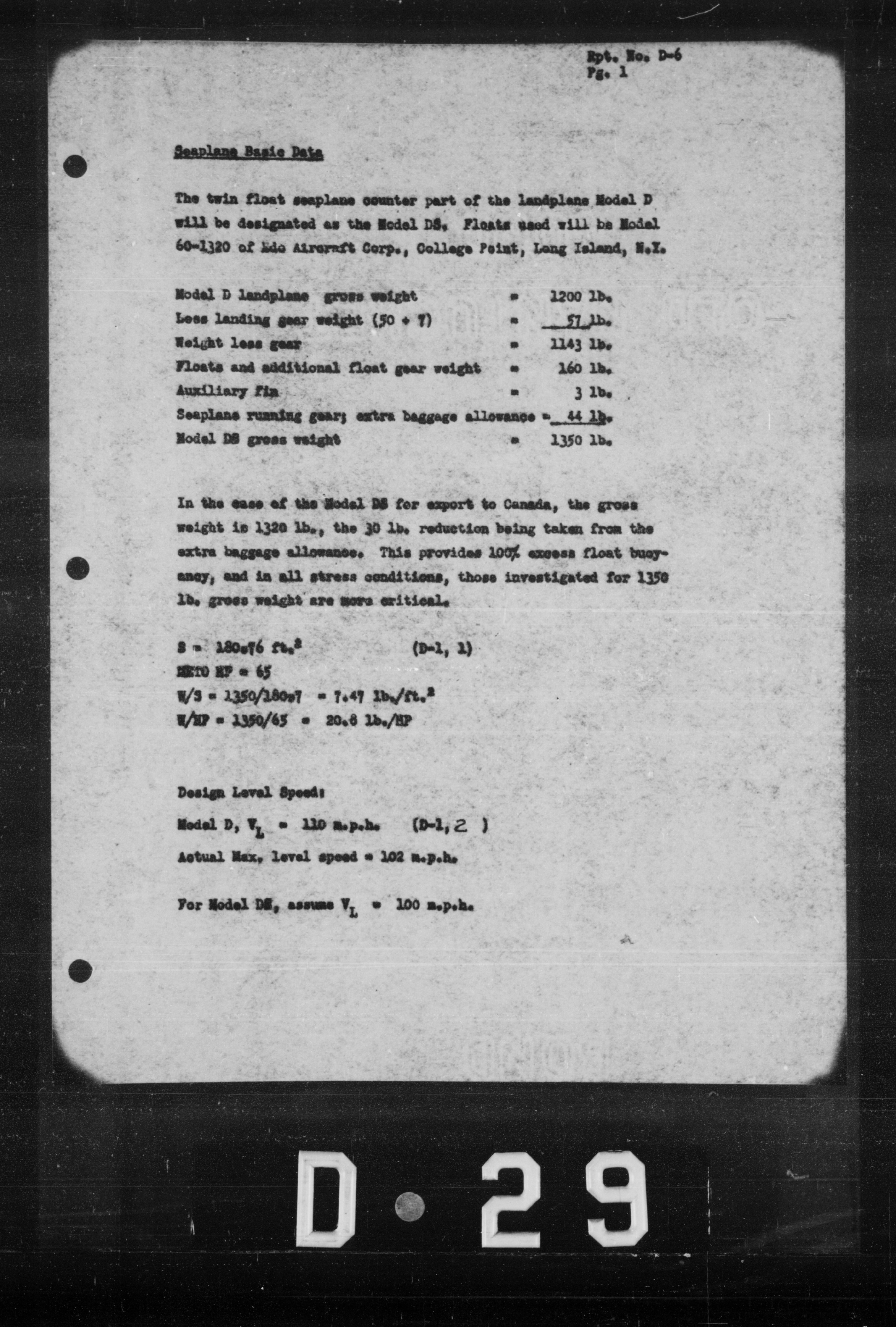 Sample page 5 from AirCorps Library document: Basic Design Data and Wing Analysis for Model L-2A and L-2B