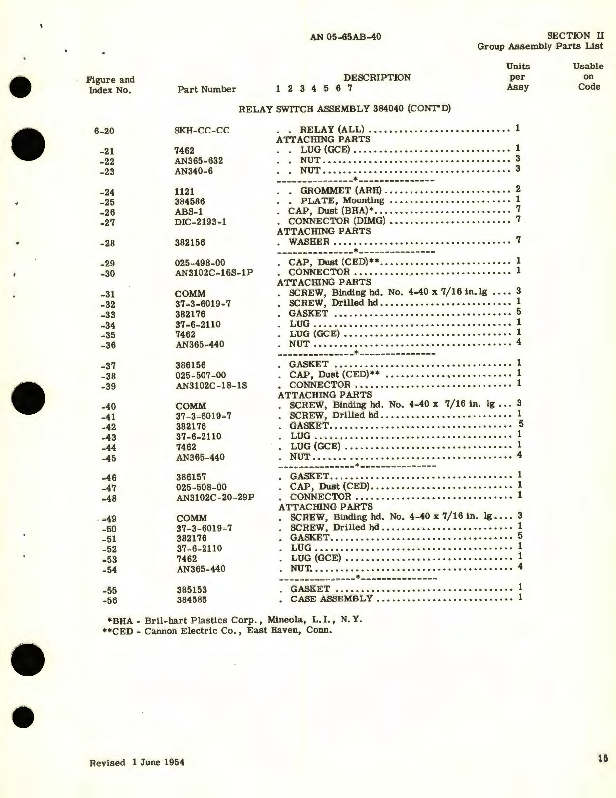 Sample page 5 from AirCorps Library document: Illustrated Parts Breakdown for Relay Switches and Transfer Switches Capacitor Fuel Gage, Part No. 384023, 384026, 384040