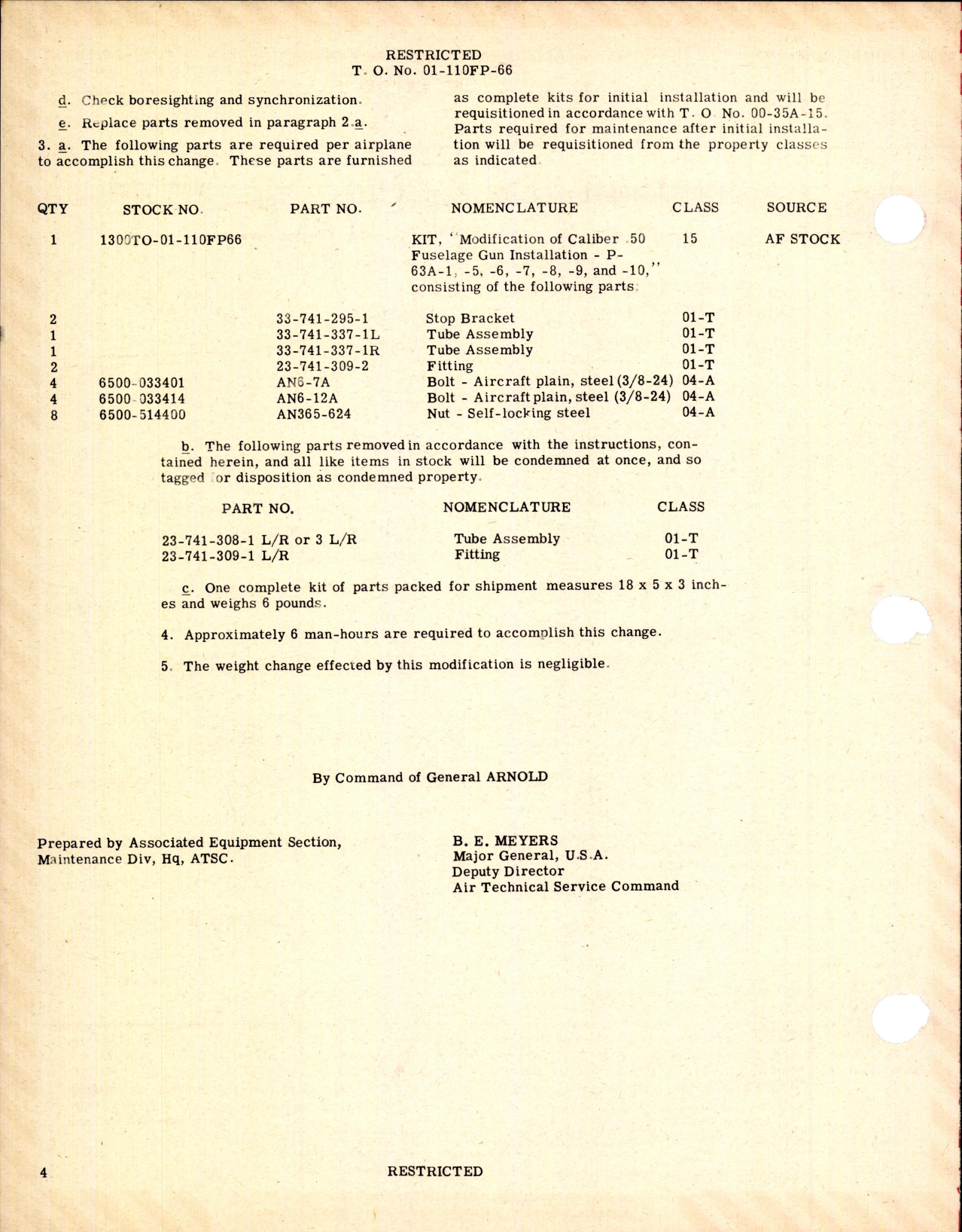 Sample page 4 from AirCorps Library document: Modification of Caliber .50 Fuselage Gun Installation