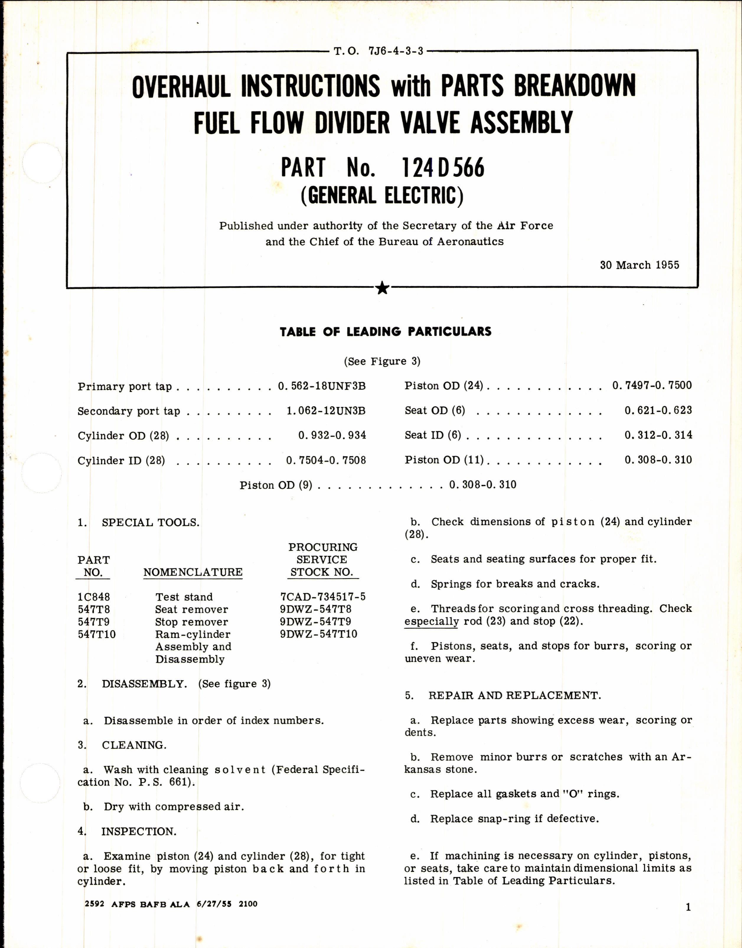 Sample page 1 from AirCorps Library document: Fuel Flow Divider Valve Assembly