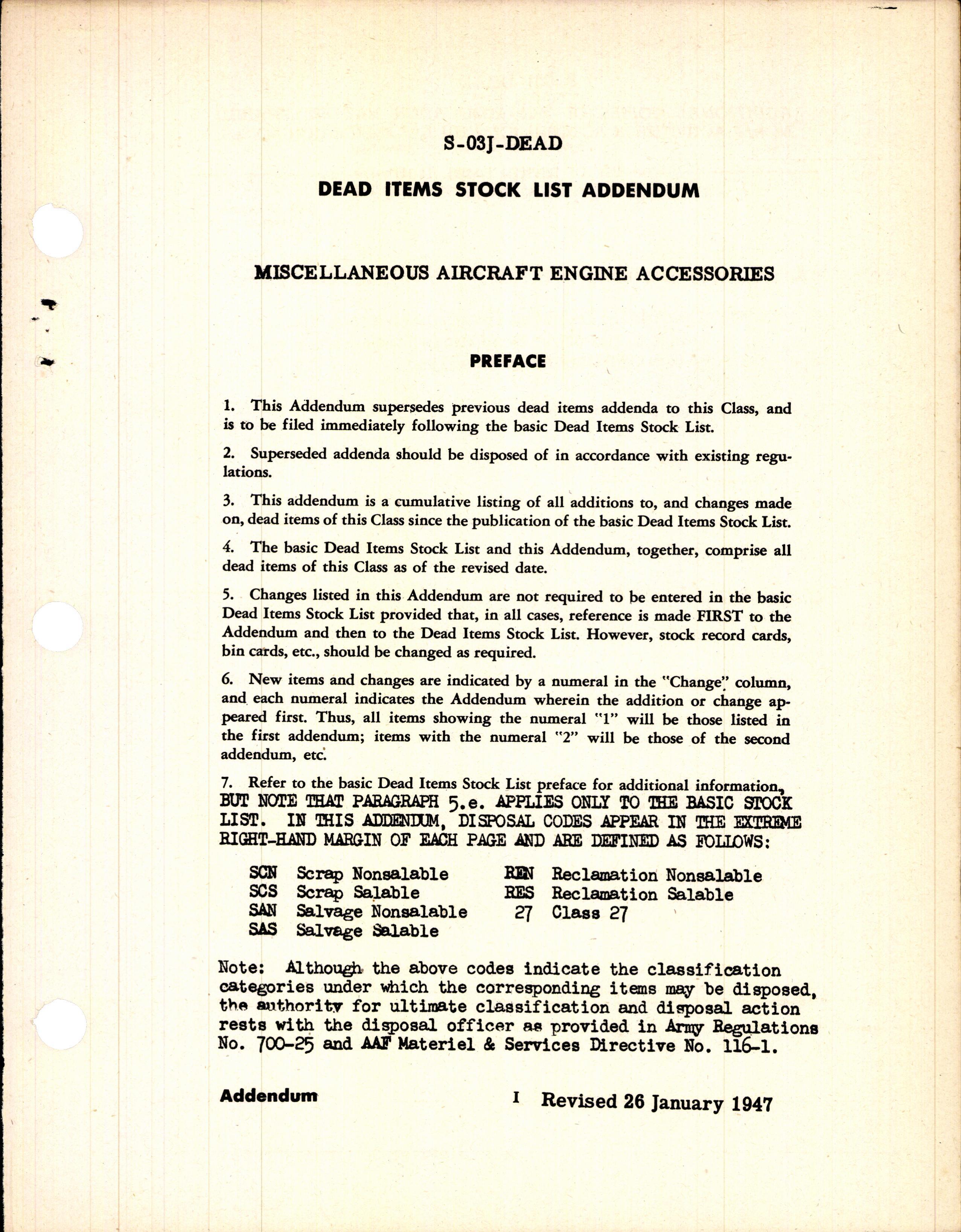 Sample page 3 from AirCorps Library document: Dead Items Stock List for Miscellaneous Aircraft Engine Accessories