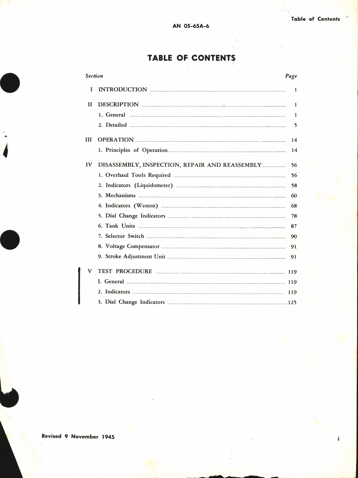 Sample page 1 from AirCorps Library document: Operation, Service, & Overhaul Instructions for Electrically Operated Fuel Level Gages