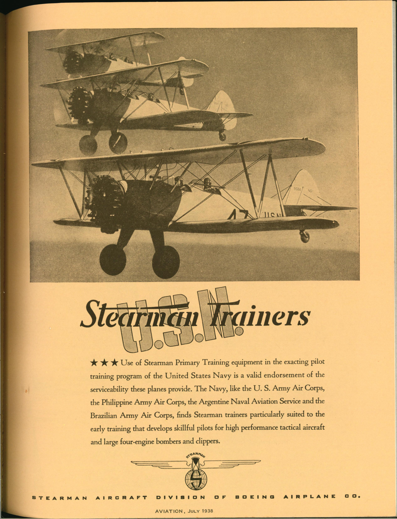 Sample page 5 from AirCorps Library document: Stearman Aircraft Ads