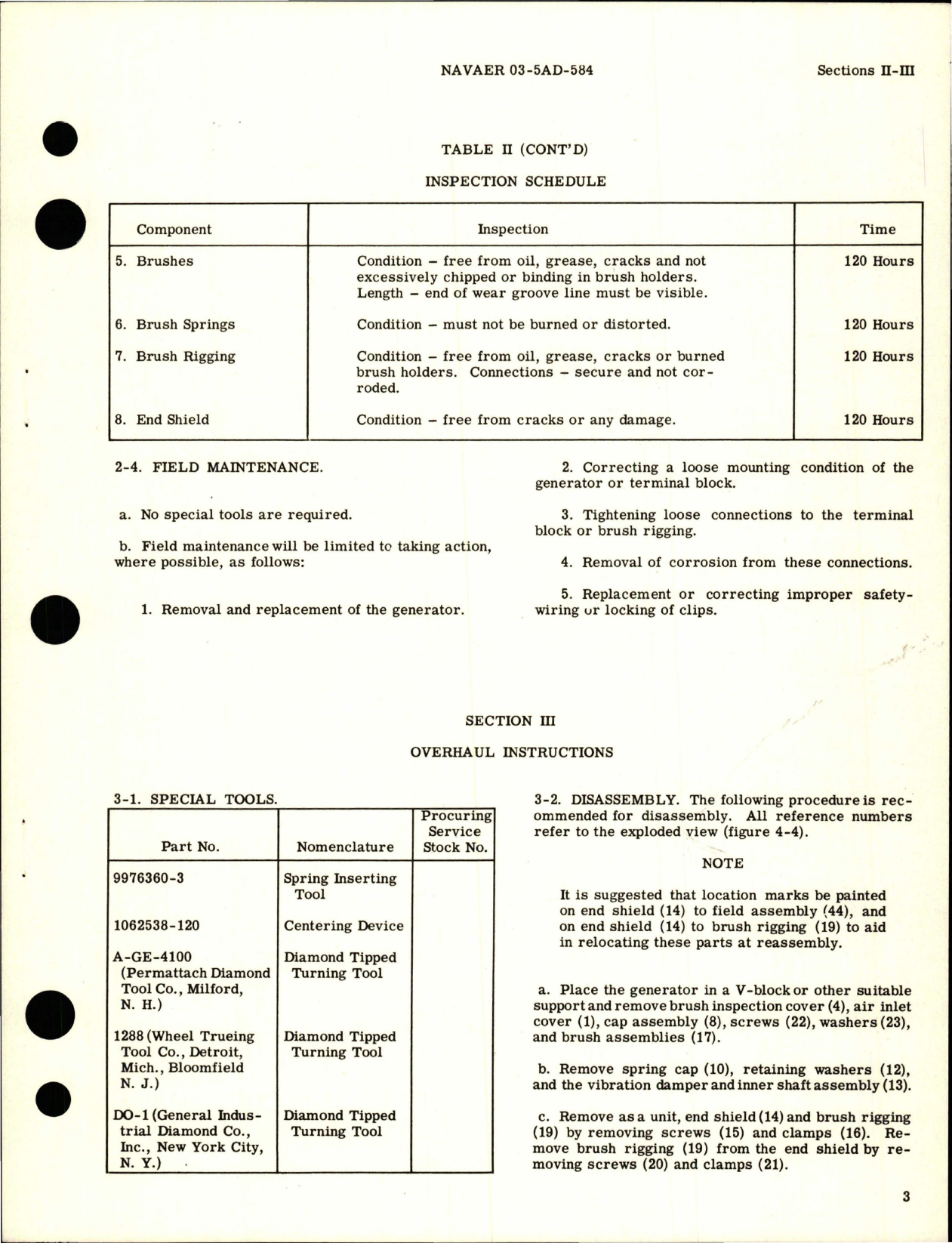 Sample page 7 from AirCorps Library document: Service and Overhaul Instructions for Aircraft DC Generator - Model 2CM70D2A and 2CM70D6A