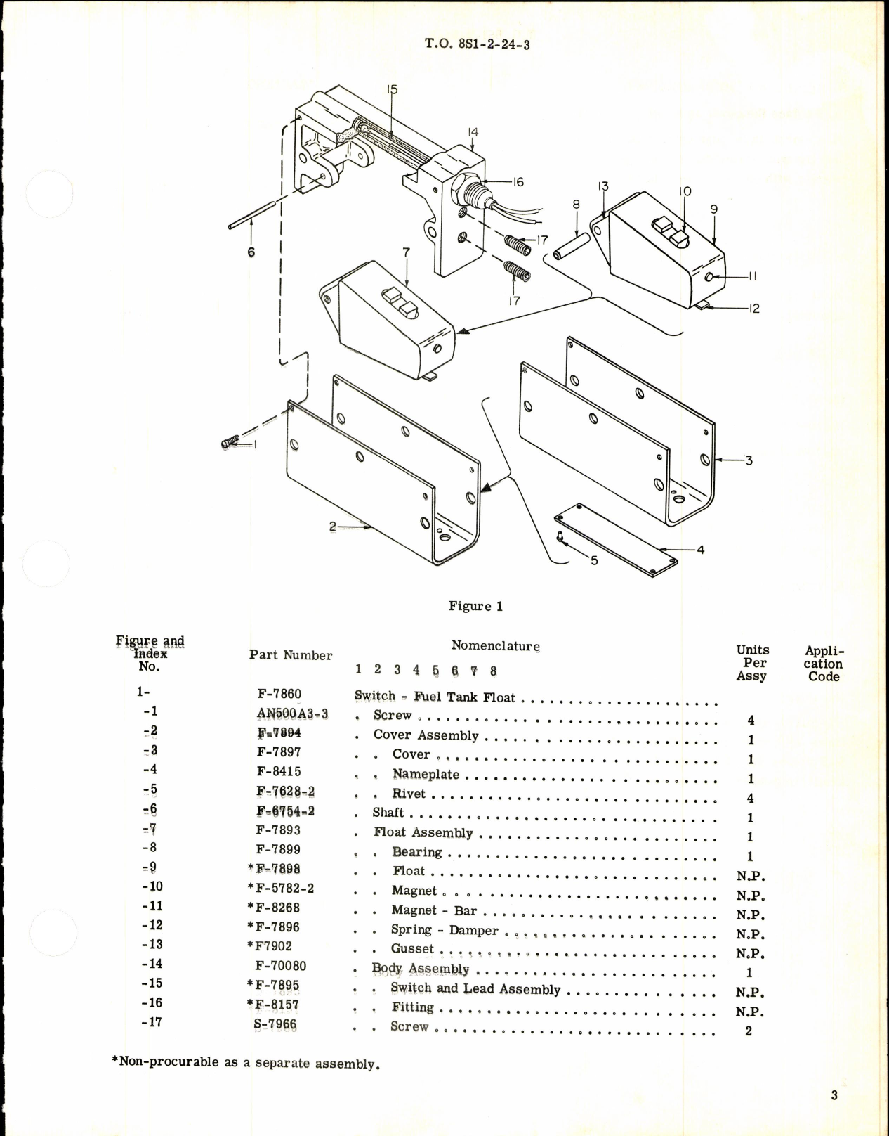 Sample page 3 from AirCorps Library document: Overhaul Instructions with Parts Breakdown for Switch Assembly, Fuel Float F-7860