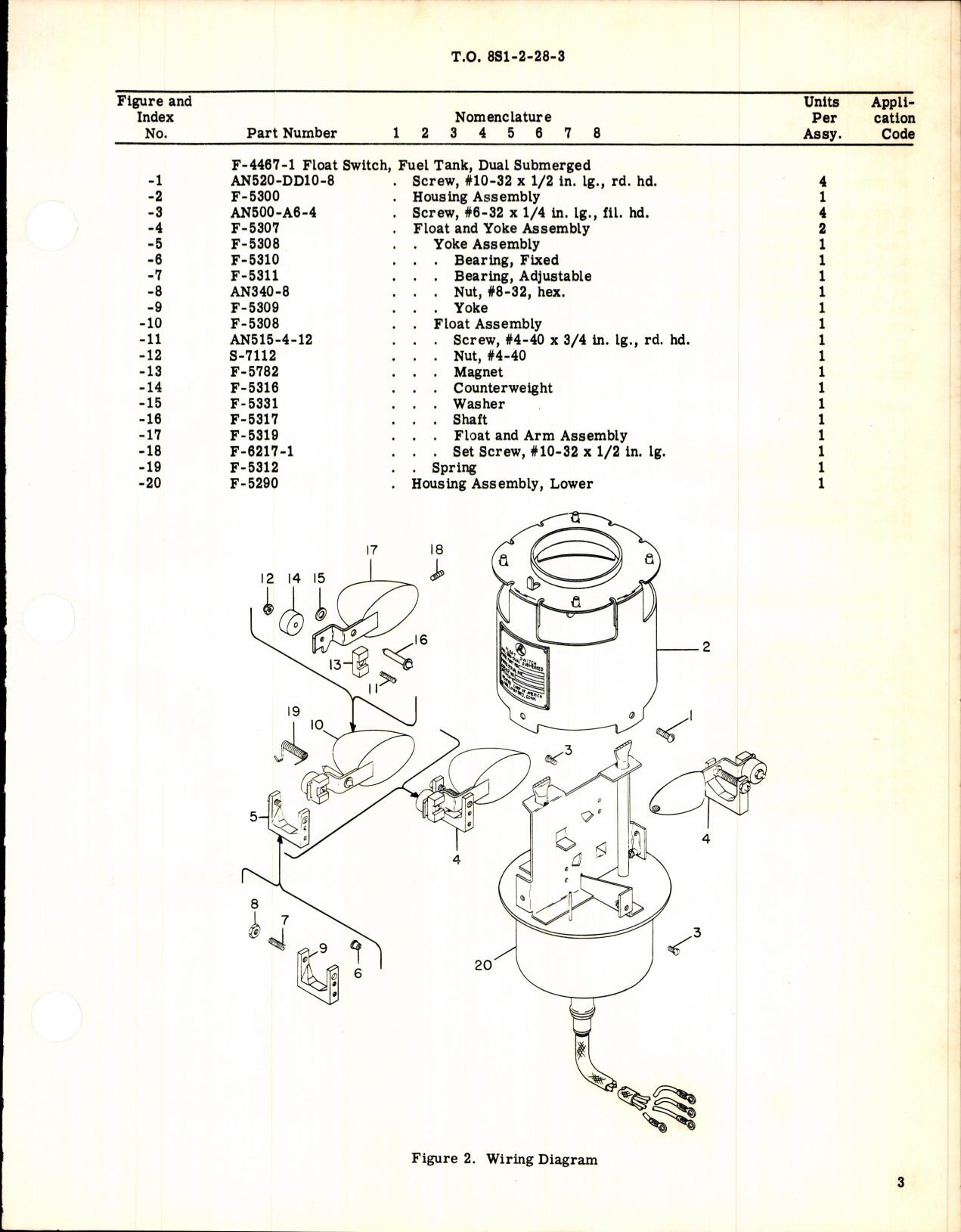 Sample page 3 from AirCorps Library document:  Overhaul Instructions with Parts Breakdown for Switch Assembly, Fuel Tank, Dual Submerged 