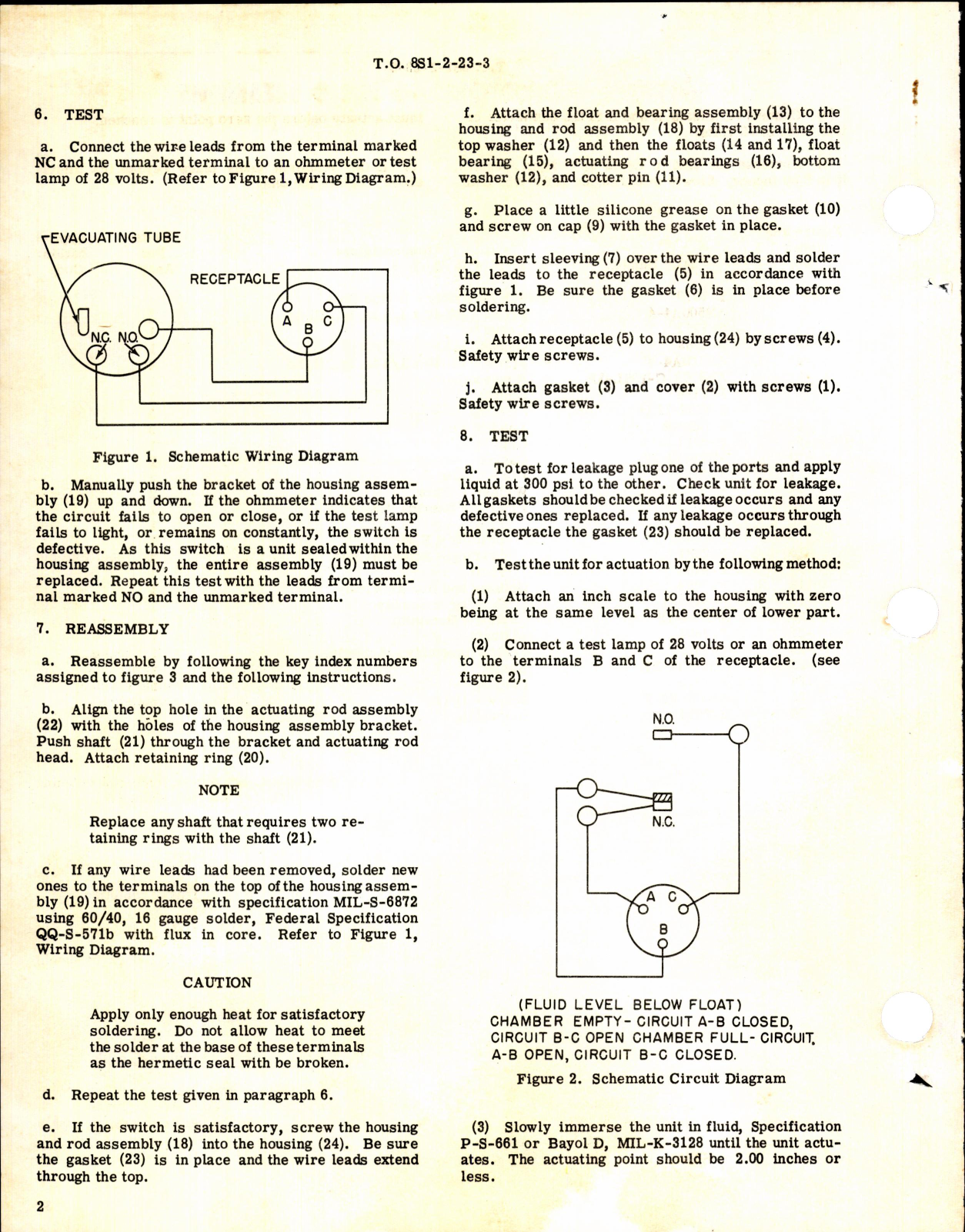 Sample page 2 from AirCorps Library document: Overhaul Instructions with Parts Breakdown for Switch Assembly, In Line Float F-7069
