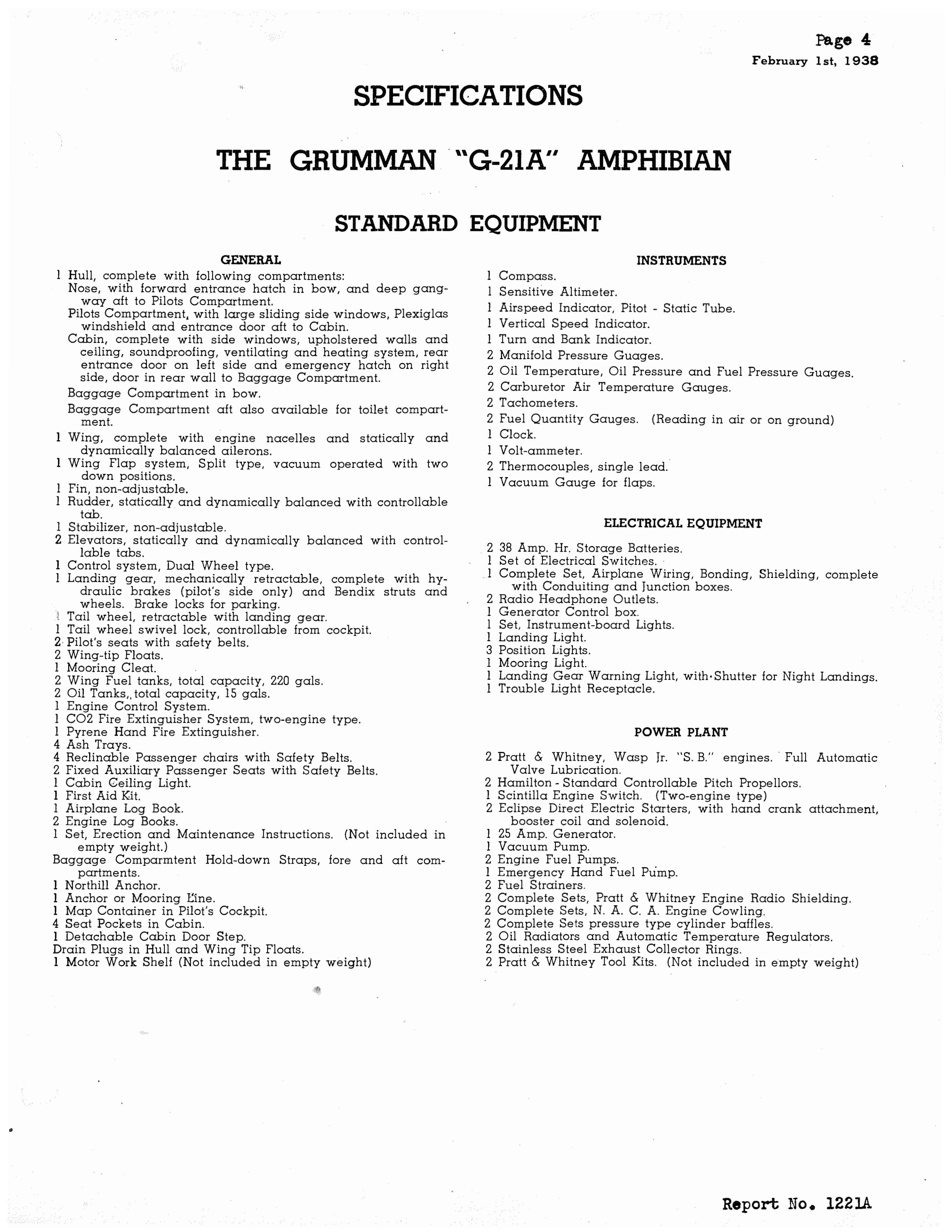 Sample page 5 from AirCorps Library document: Erection and Maintenance Instructions for Grumman Amphibian Model G-21A