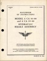 Handbook of Instructions for Model 6 CA 94-90 and 6 CA 95-90 Hydraulic Brake Assembly