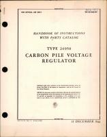 Instructions with Parts Catalog for Type 24950 Carbon Pile Voltage Regulator