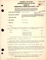 Modification of Landing Light System For T-28A