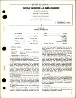 Overhaul Instructions w Parts for Air Driven Generator - Model AG-1X
