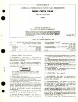 Overhaul Instructions with Parts Breakdown for Swing Check Valve Part No. 111-517705 