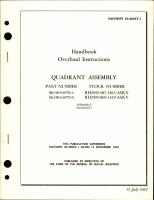 Overhaul Instructions for Quadrant Assembly - Parts S6130-61070-4 and S6130-61070-9 