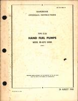 Overhaul Instructions for Type D-2A Hand Fuel Pumps Model RD-4370 Series