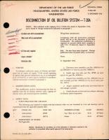 Disconnection of Oil Dilution System For T-28A