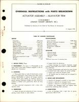 Overhaul Instructions with Parts Breakdown for Actuator Assembly - Ailavator Trim - CV10-818089-1 