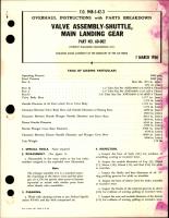 Overhaul Instructions with Parts Breakdown for Main Landing Gear Shuttle Valve Assembly - Part 60-002 