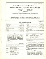 Overhaul Instructions with Parts Breakdown for Direct Current Motor - 0.035 HP - Part 32718 - Model DCM15-89-1