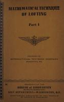 Mathematical Technique of Lofting - Part 1 - Bureau of Aeronautics, 