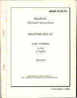 Overhaul Instructions for Solenoid Relay - Parts A-792 and A-792KB