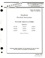 Overhaul Instructions for Water Regulators Models 101796, 169479, 190255, 104384, 169953, 222552, 169478, 169954, 229300
