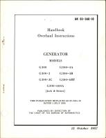 Overhaul Instructions for Generator - Models G300, G300-3, G300-3C, G300-4A, G300-4B, G300-6BT, and G300-600A