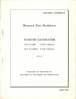 Illustrated Parts Breakdown fopr Starter Generator - Parts VG-609, VG-609-11 - Types V30-25-A, V30-25-C 