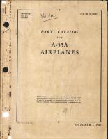 Parts Catalog for A-35A Airplanes