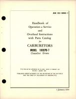 Operation, Service, Overhaul Instructions with Parts Catalog for Carburetors - Model 100CPB-7 