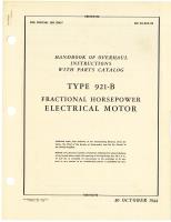 Overhaul Instructions with Parts Catalog for Type 921-B Fractional Horsepower Electrical Motor