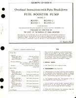 Overhaul Instructions with Parts Breakdown for Fuel Booster Pump Models RG11920, RG11920-2, RG11920-1, RG11920-A1