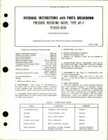 Overhaul Instructions with Parts Breakdown for Type AP-3 Pressure Reducing Valve - P21063-8100