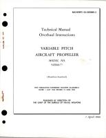 Overhaul Instructions for Variable Pitch Propeller - Model 54H60-77