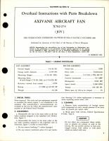 Overhaul Instructions with Parts Breakdown for Axvane Aircraft Fan - X702-274 