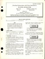 Overhaul Instructions with Parts Breakdown for Water Separator - Part 83120-1