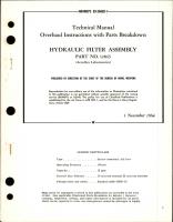 Overhaul Instructions with Parts Breakdown for Hydraulic Filter Assembly - Part 12843