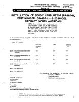 Installation of Bendix Carburetor (PR48A4), Part No. 391497-1, B-25 Model Aircraft (North American)