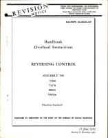 Revision to Overhaul Instructions for Reversing Control - Assembly No.  72400, 73278, 88029, and 509628 