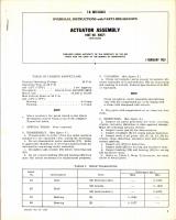 Parts Breakdown for Actuator Assembly Part No 104271