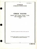 Overhaul Instructions for Check Valves Single and Double Swing, Cone, and Metering Types 