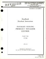  Overhaul Instructions for In-Flight Fueling Preselect Totalizer Control - Part F71780 