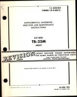 Supplemental Handbook, Erection, and Maintenance Instructions for USAF Model TB-25M Aircraft
