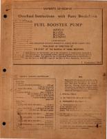 Overhaul Instructions with Parts for Fuel Booster Pump - Models RG11920, RG11920-1, RG11920A1