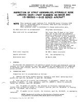 Inspection of Strut Assemblies, Hydraulic Nose Landing Gear - Part Numbers 82-58028 and 113-580300 - B-25 Series Aircraft