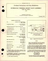 Overhaul Instructions with Parts for Hydraulic Thermal Relief Valve Assembly - Part 26089-2 