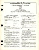 Overhaul Instructions with Parts Breakdown for CF3Br Container & Valves Assembly - 871410