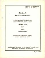 Overhaul Instructions for Reversing Control - Assembly No.  73278 and 88029